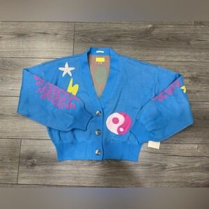 MOTHER The Bell Cropped Cardigan SHREDDIN WAVES NEW SZ XS